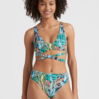 Sofie - Love Longline Triangle Bikini Set | Blue Comic Seaweed