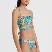 Jen - Maoi Bandeau Bikini Set | Blue Comic Seaweed