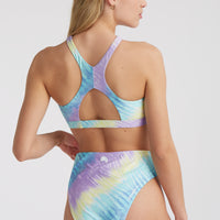 Hyperfreak Women Of The Wave Longline Triangle Bikini Set | Blue Tie Dye