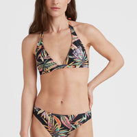 Marga - Rita Halter Bikini Set | Black Tropical Flower