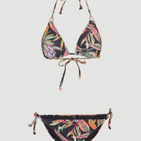 Capri - Bondey Triangle Bikini Set | Black Tropical Flower