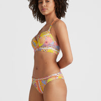 Panama Mould Wire Bra Bikini Top | Yellow Scarf Print