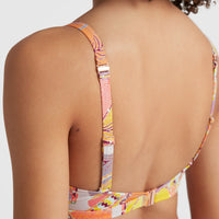 Panama Mould Wire Bra Bikini Top | Yellow Scarf Print