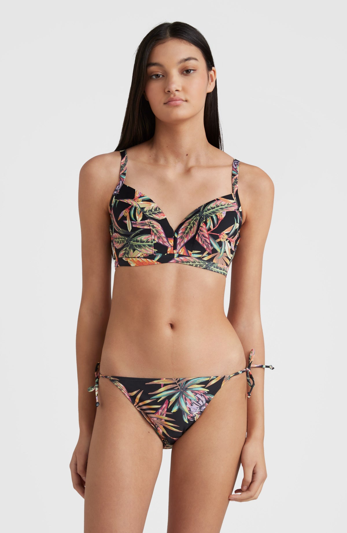 Panama Mould Wire Bra Bikini Top  Black Tropical Flower – O'Neill UK