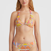 Sao Mix Mould Halter Bikini Top | Yellow Scarf Print