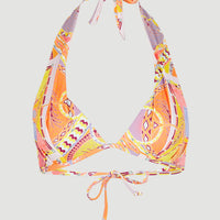 Sao Mix Mould Halter Bikini Top | Yellow Scarf Print