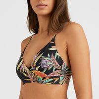 Baay Bralette Bikini Top | Black Tropical Flower