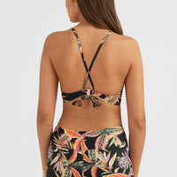 Baay Bralette Bikini Top | Black Tropical Flower