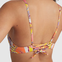 Wave Bralette Bikini Top | Yellow Scarf Print