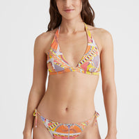 Marga Halter Bikini Top | Yellow Scarf Print