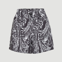 Ocean Mission Swim Shorts | White . Black Comic Seaweed