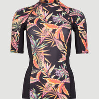 Anglet Shortsleeve UPF 50+ Sun Shirt Skin | Black Tropical Flower
