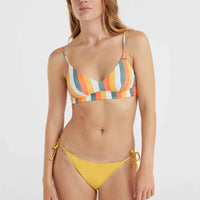 Wave Crop Bikini Top | Orange Multistripe