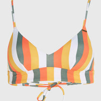 Wave Crop Bikini Top | Orange Multistripe