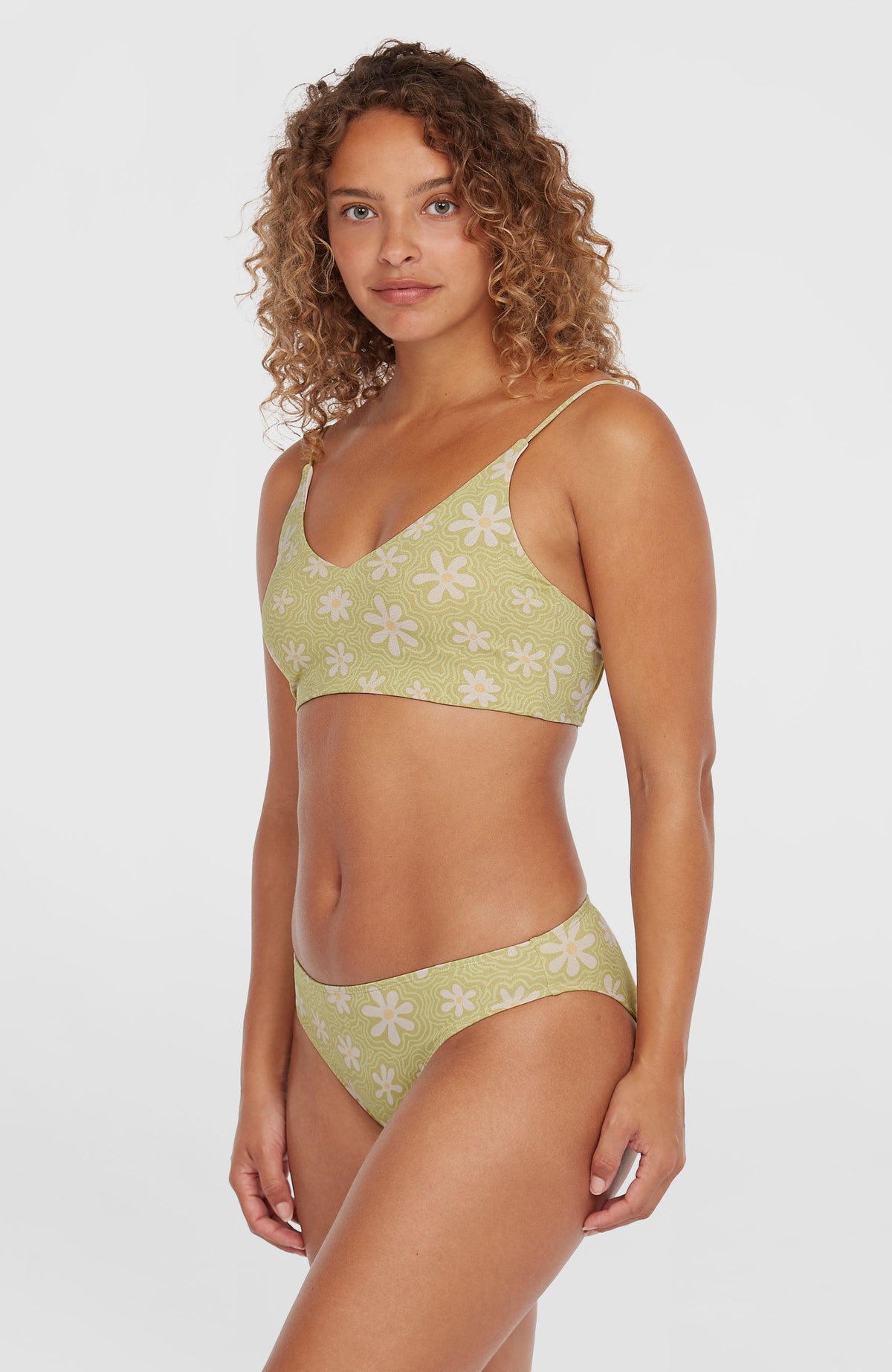 Beach Vintage Midles Rita Bikini Set | Green Daisyline