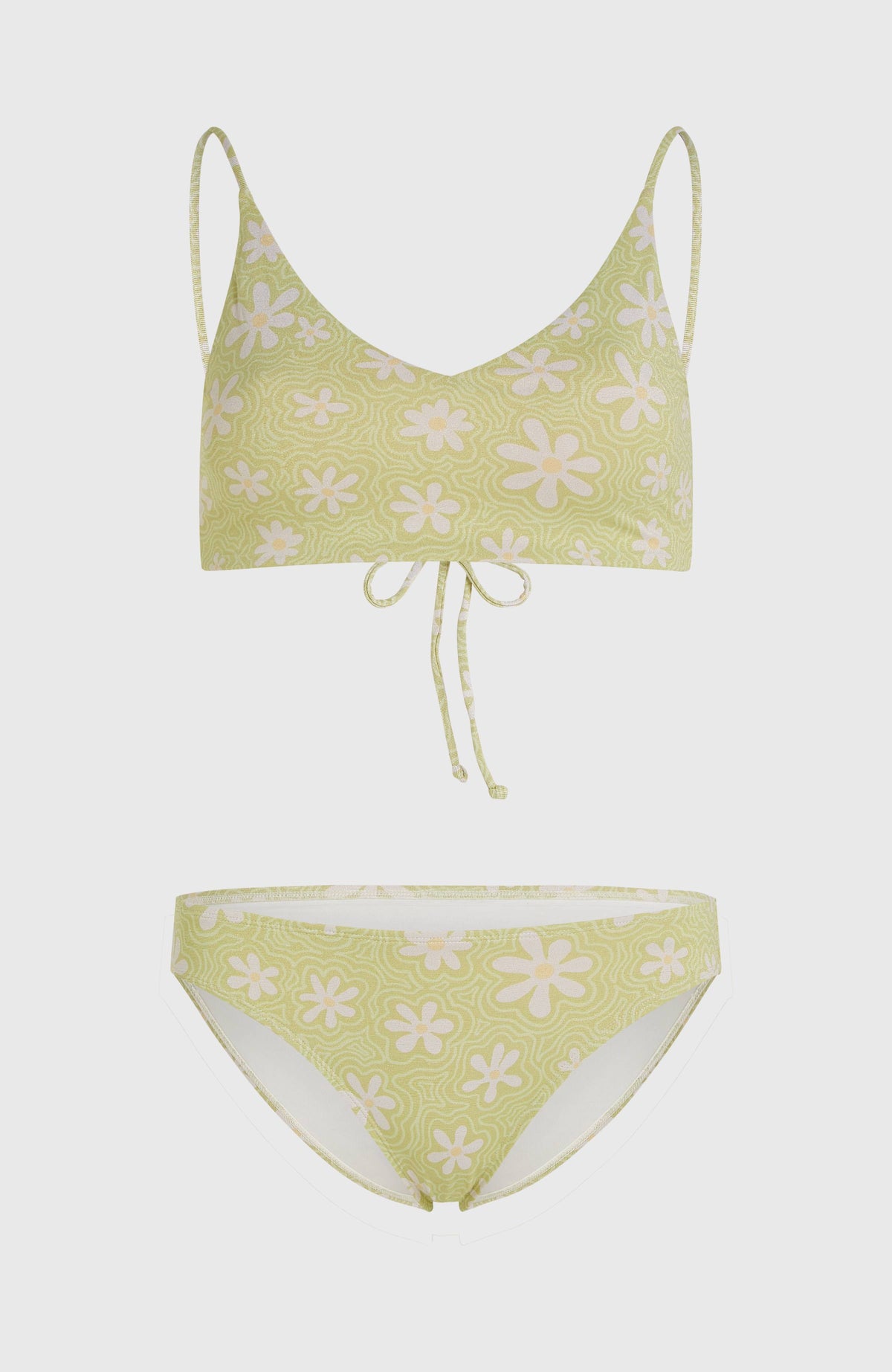 Beach Vintage Midles Rita Bikini Set | Green Daisyline