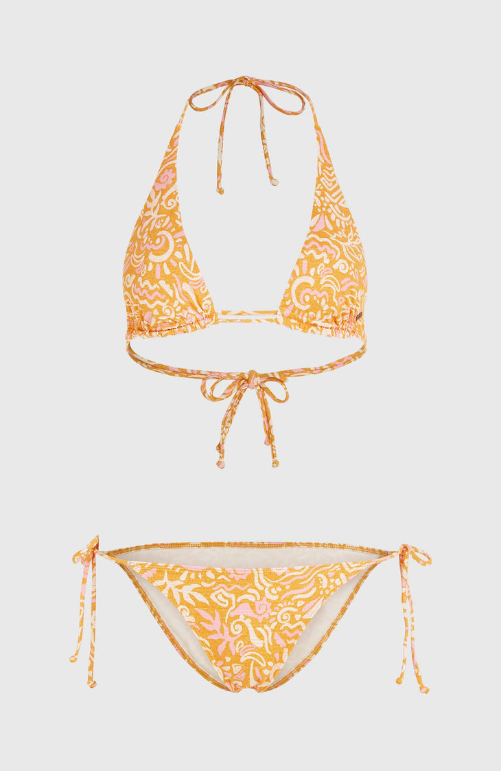 Women Of The Wave Mother Maracas Bikini Set | Orange Abstract Wave