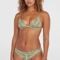 Seaside Tri Bikini Top | Green Textured Jungle