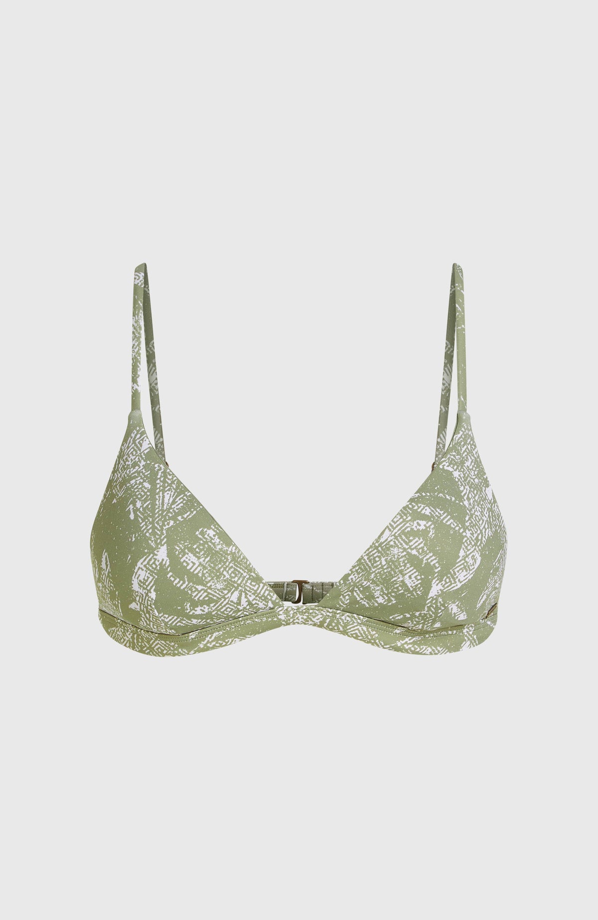 Seaside Tri Bikini Top | Green Textured Jungle