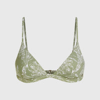 Seaside Tri Bikini Top | Green Textured Jungle