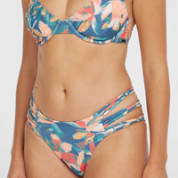 Boulders Strappy Sides Bikini Bottoms | Blue Painted Tropics