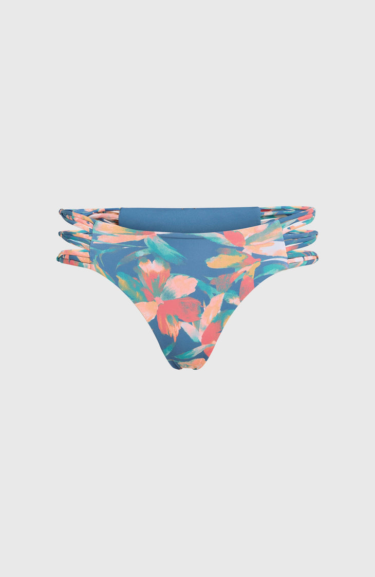 Boulders Strappy Sides Bikini Bottoms | Blue Painted Tropics