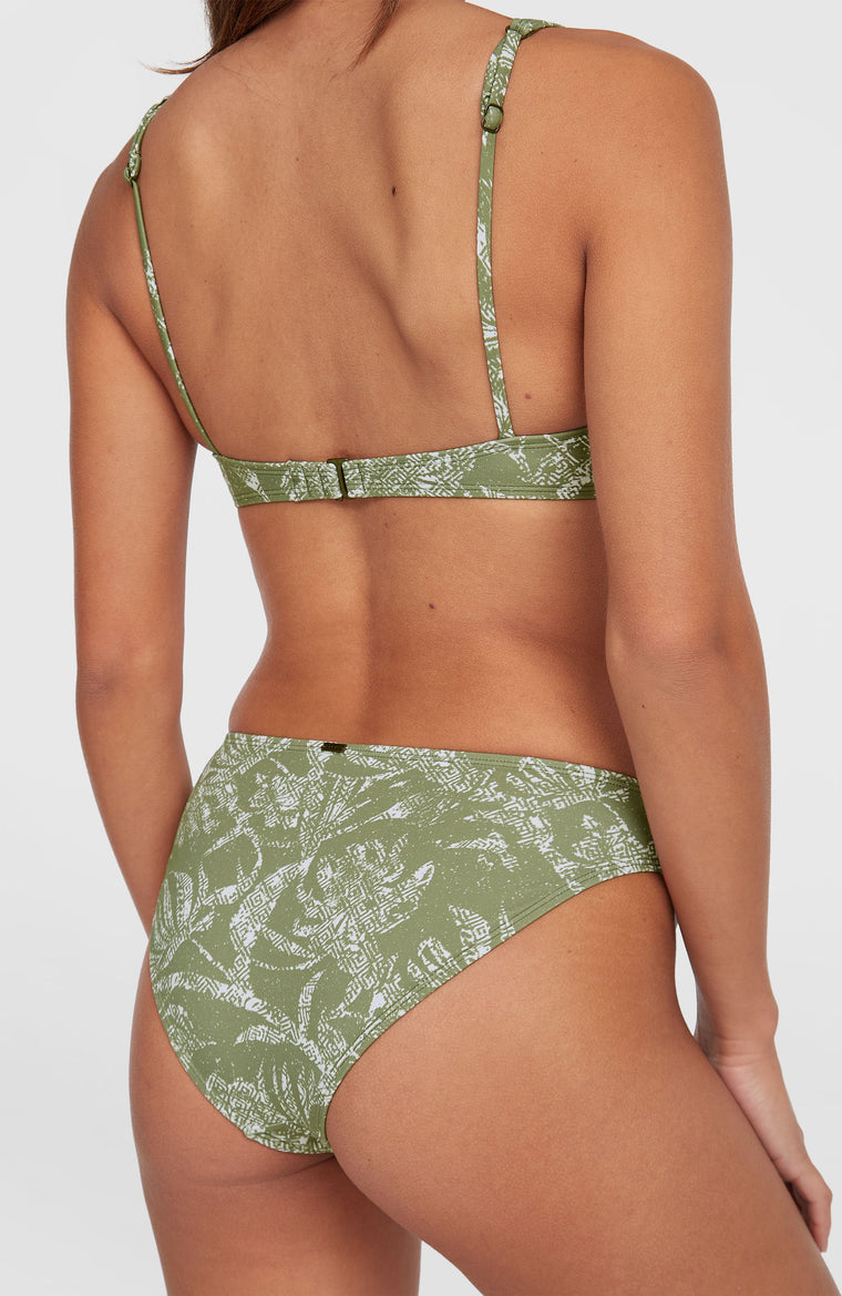 Rita Bikini Bottoms | Green Textured Jungle