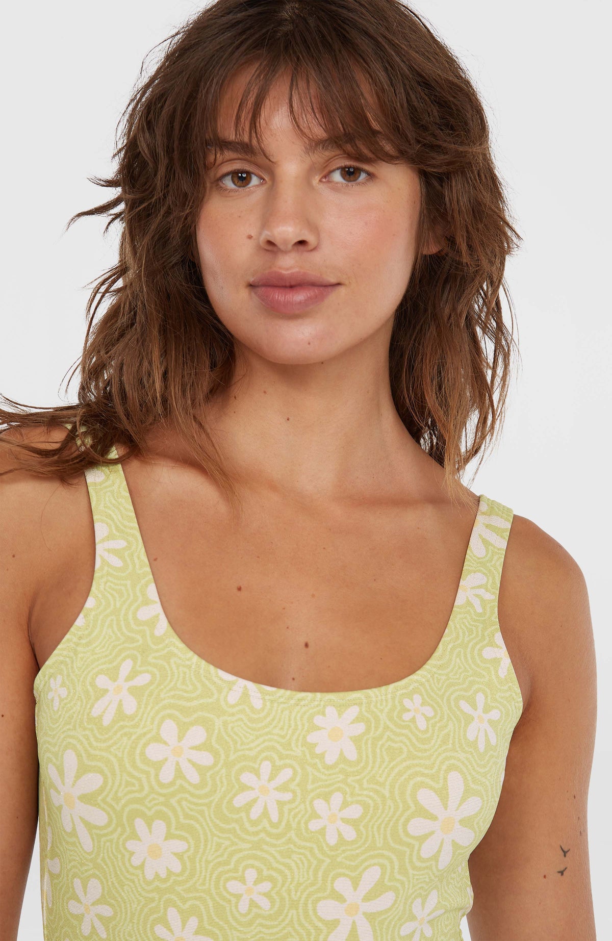 Beach Vintage Swimsuit | Green Daisyline