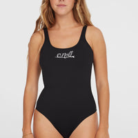 Essentials Script Swimsuit | Black Out