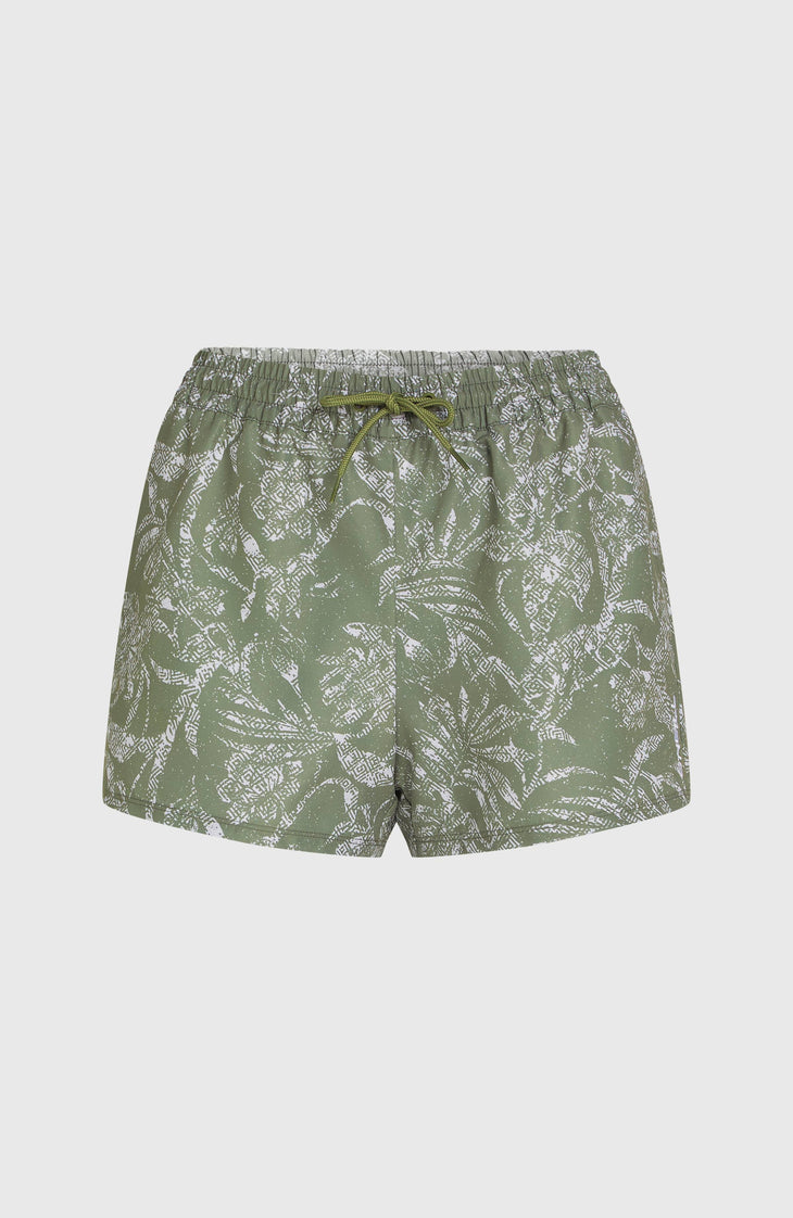 Essentials Print 12'' Swim Shorts | Green Textured Jungle