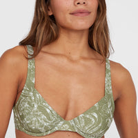 Elsie Underwire Bikini Top | Green Textured Jungle