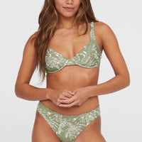 Elsie Underwire Bikini Top | Green Textured Jungle