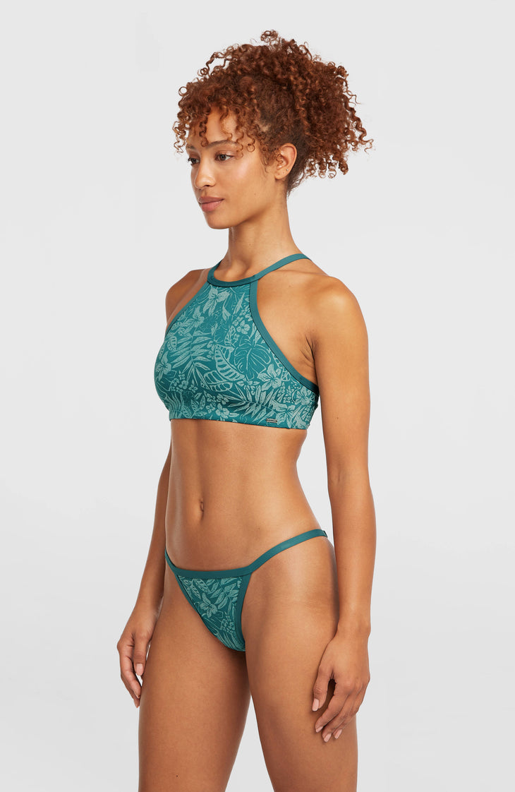 High-Neck Bikini Set | Green Island Sky
