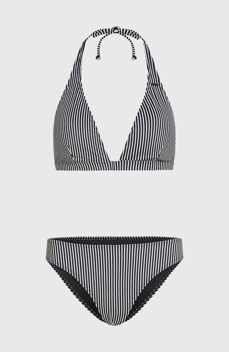 Essentials Marga Cruz Bikini Set | Black Micro Stripe