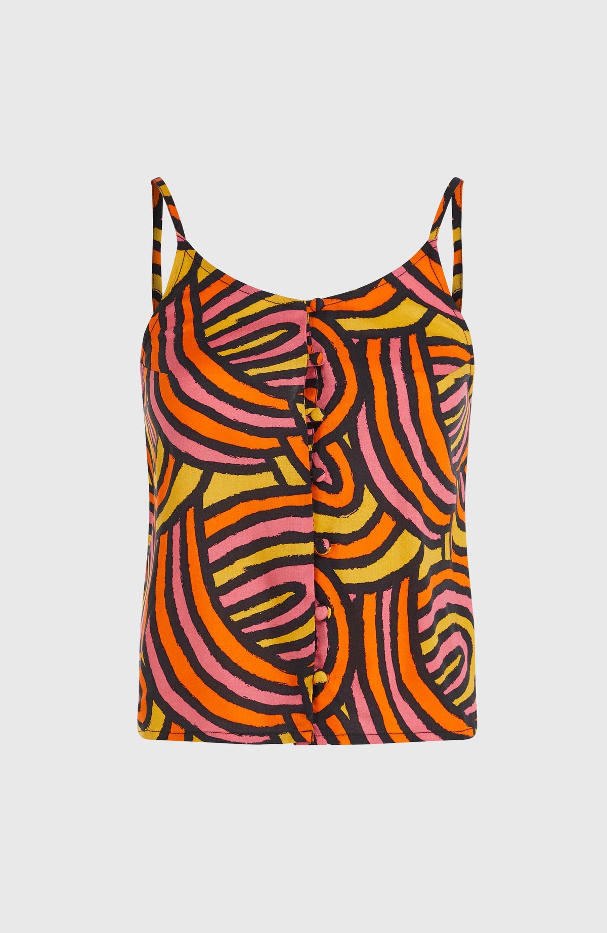 Tiare Woven Tank Top | Orange Rainbow Stripe