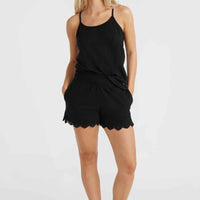 Essentials Ava Lace Tank Top | Black Out