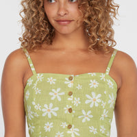 Beach Vintage Cropped Top | Green Daisyline