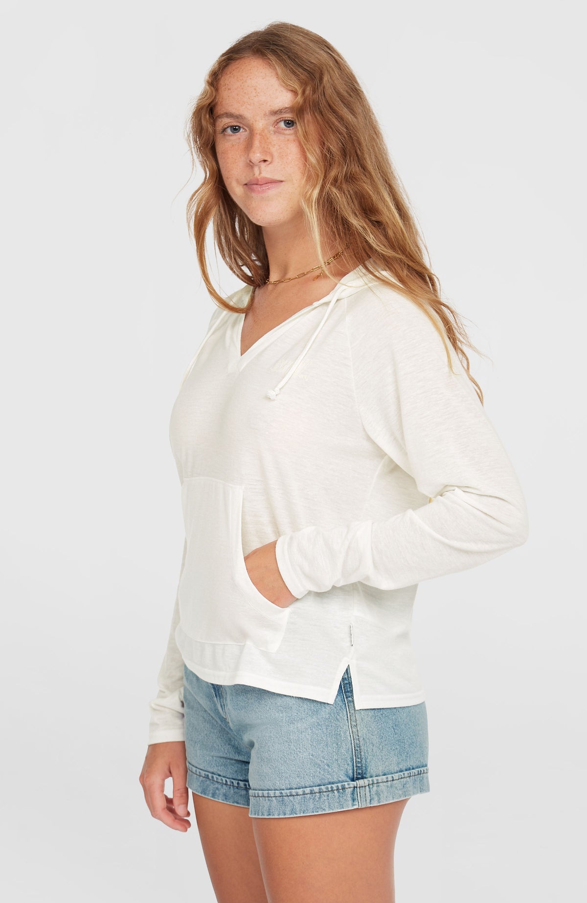 Essentials Long Sleeve Hoodie | Snow White