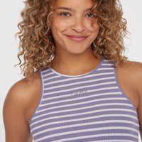 Jess Rib Tanktop | Purple Yarn Dye Stripe