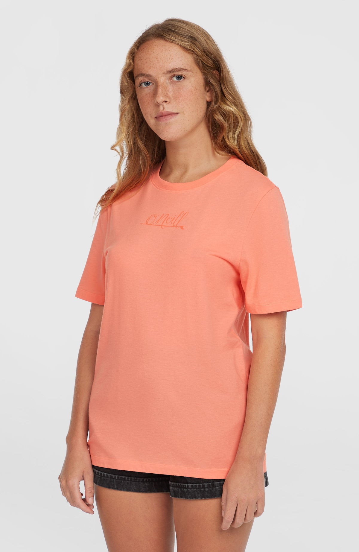 Essentials Script T-Shirt | Coral Pink