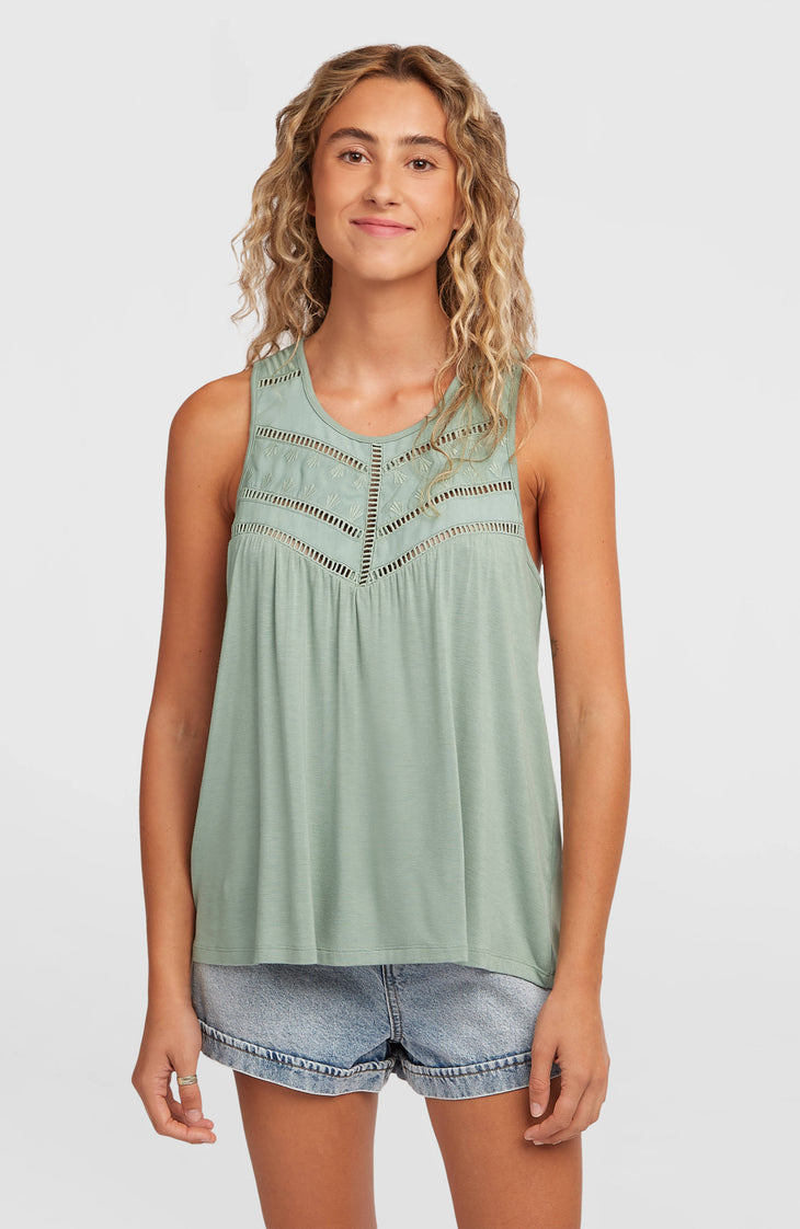 Essentials Tokeena Embroidery Tank | Marble Arch