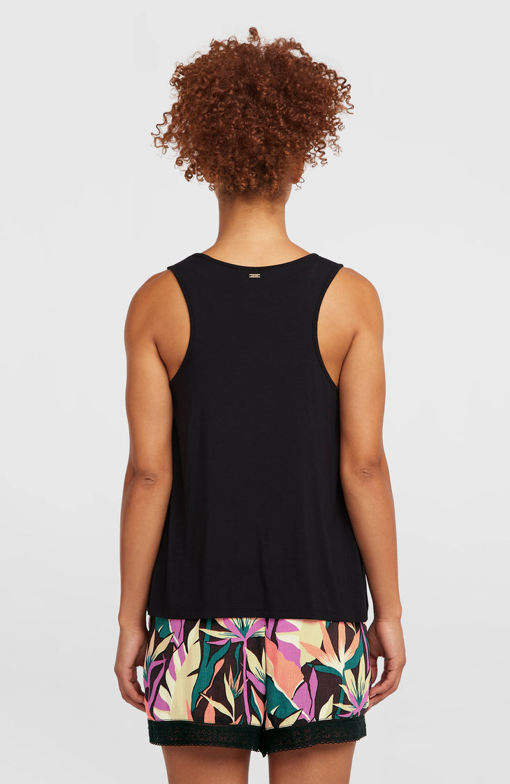 Essentials Tokeena Embroidery Tank | Black Out