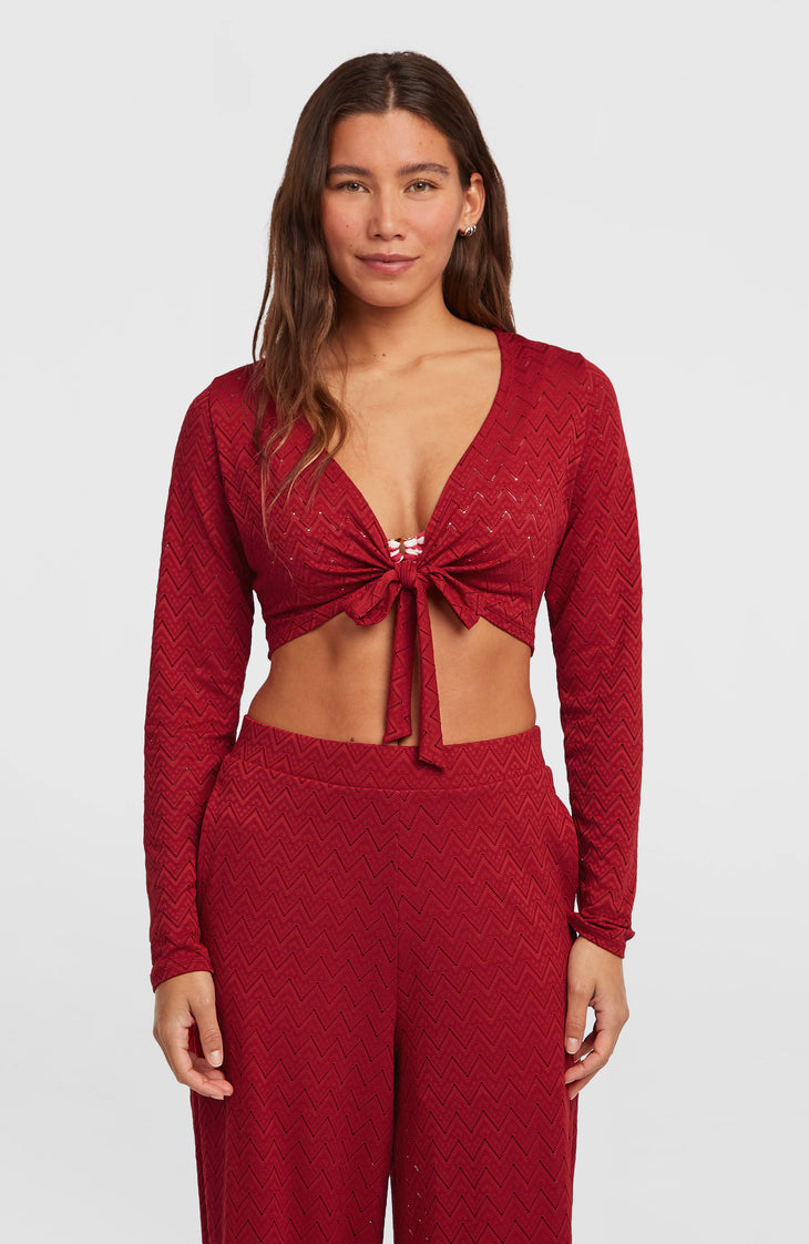 O'Riginals Knotted Long-Sleeve T-Shirt | Midnight Poppy