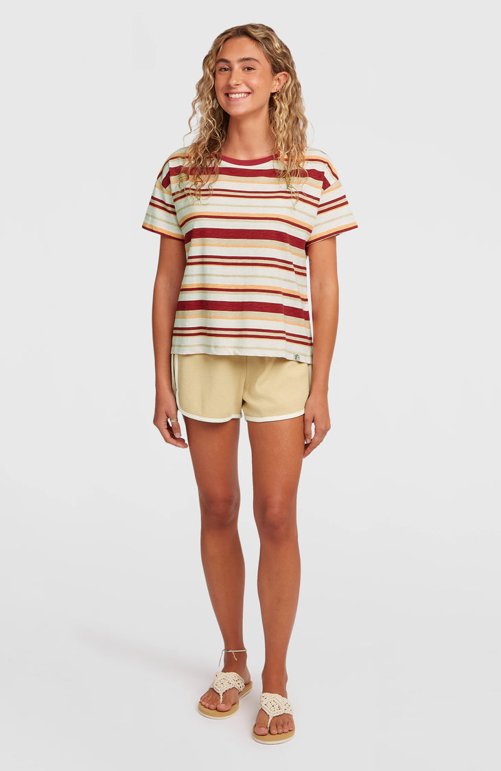 O'Riginals Boxy Stripe T-Shirt | Beige Originals tee stripe