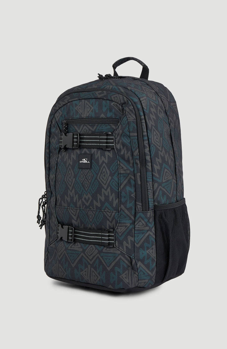 Boarder Backpack | Black Retro Ikat