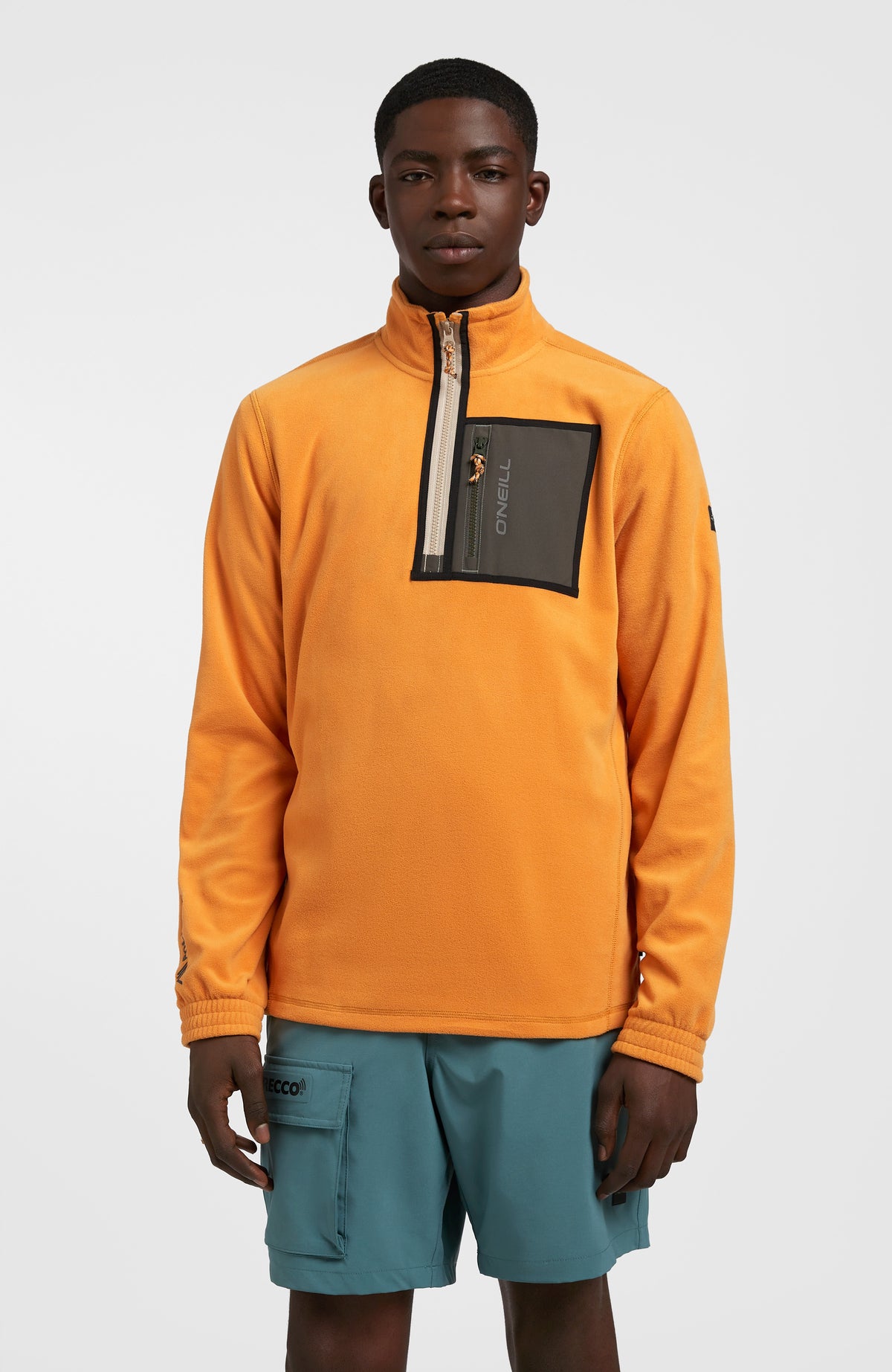 Orange half zip on sale fleece