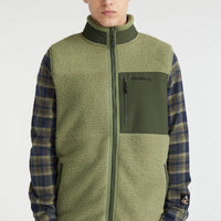 High-Pile Gilet | Deep Lichen Green