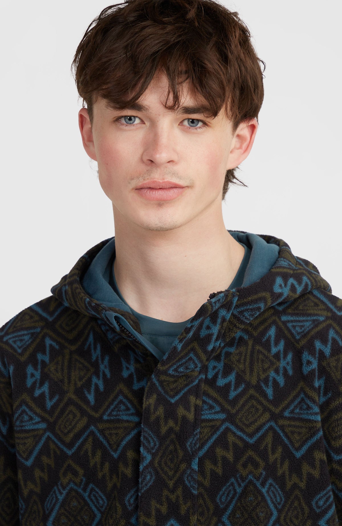 Superfleece Half-Zip Hoodie | Black Retro Ikat