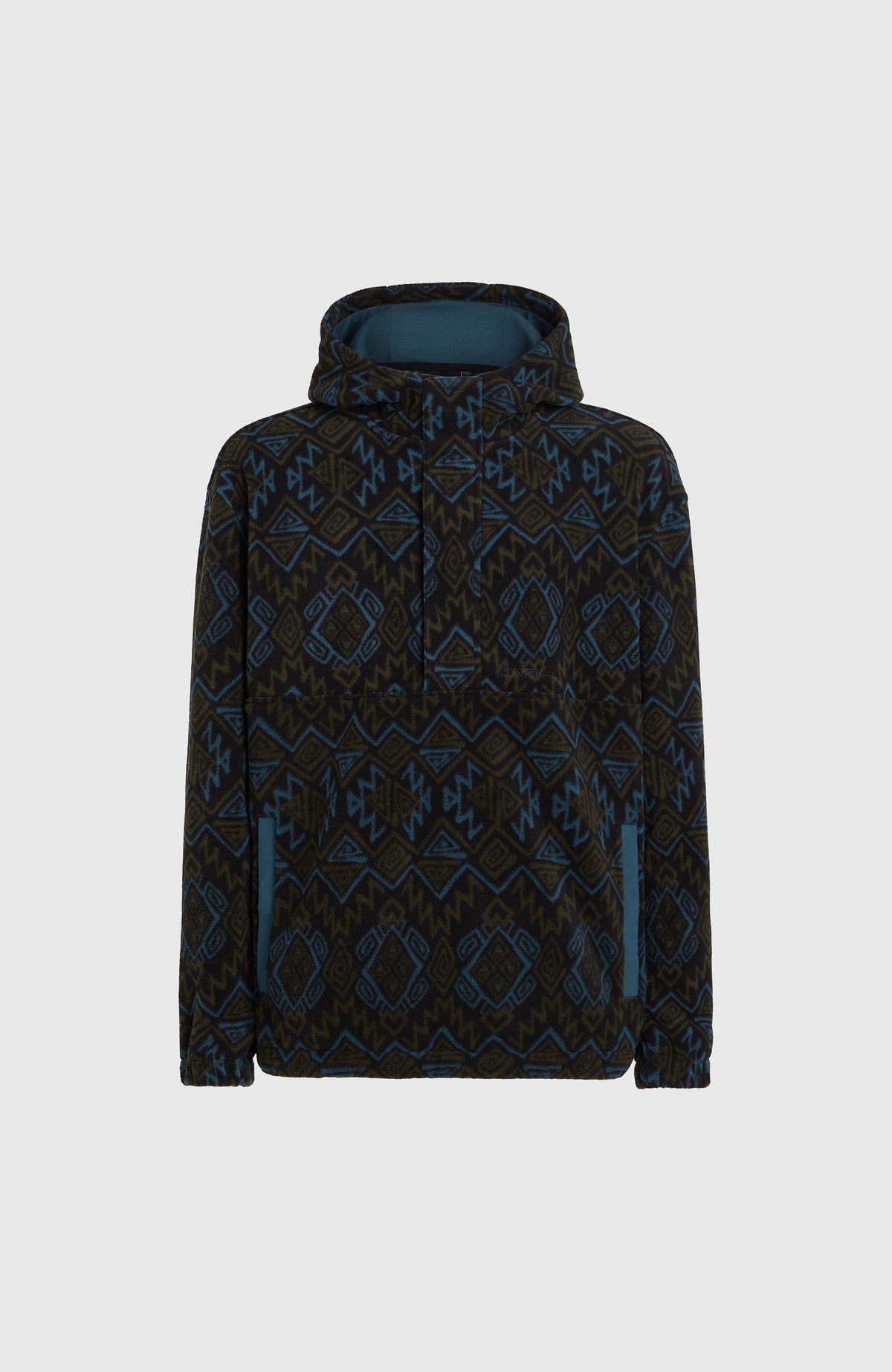 Superfleece Half-Zip Hoodie | Black Retro Ikat