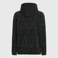 Superfleece Half-Zip Hoodie | Black Retro Ikat